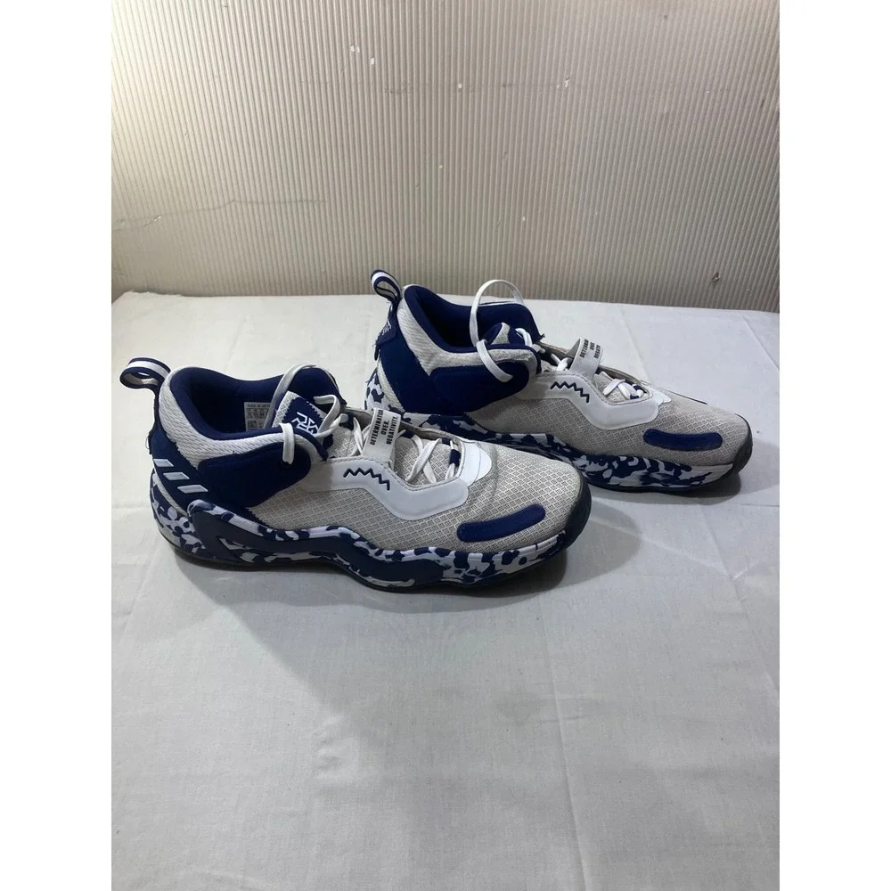 Adidas Hoops‎ Mens BB Shoes White Blue Camo F21/S22-TN21/066D.1-3 Size 13